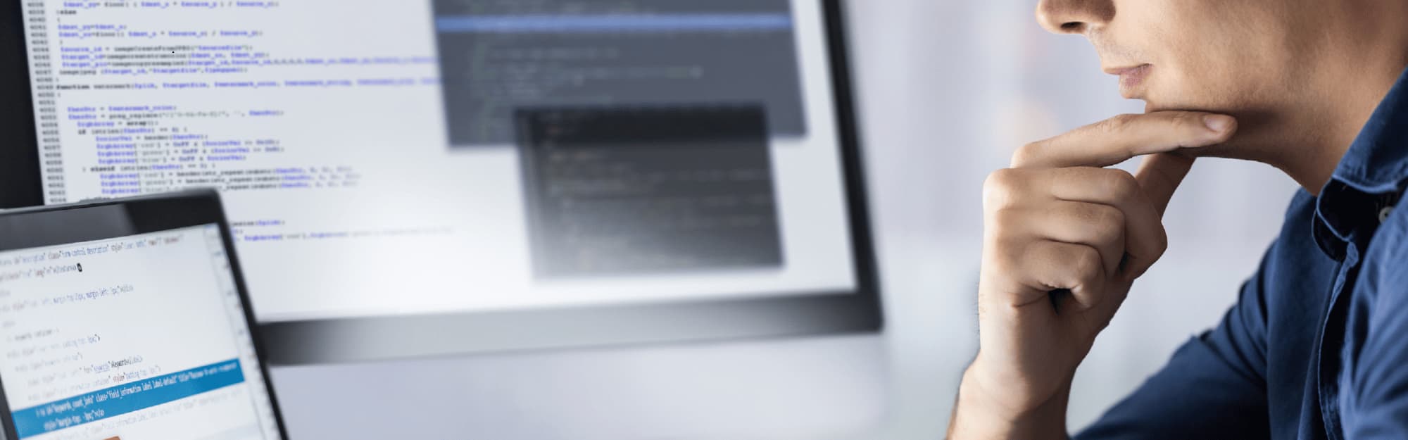 looking at computer screen